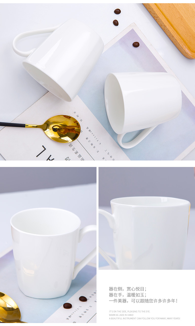 Jingdezhen creative pure white ipads porcelain cup contracted Europe type square cup milk cup cup cup coffee cup