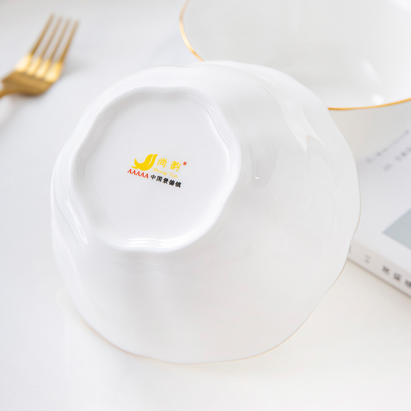 Light excessive ipads China up phnom penh dish with I and contracted creative lace bowl of soup bowl of jingdezhen ceramic tableware
