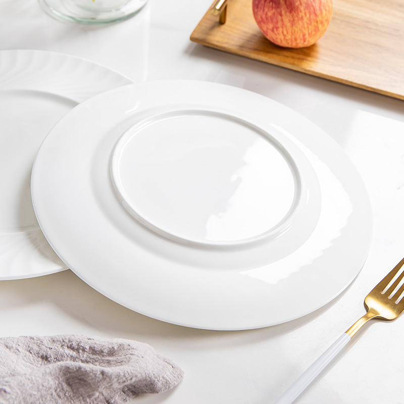 Jingdezhen ceramic round plate ceramic dish dish dish platter of pure flat household utensils beefsteak