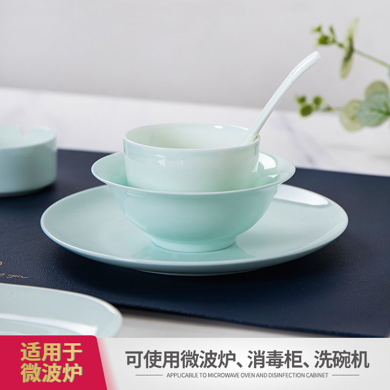 Ipads China tableware club creative Chinese restaurant ceramic plate blue glaze bowls disc plate ipads porcelain table suits for