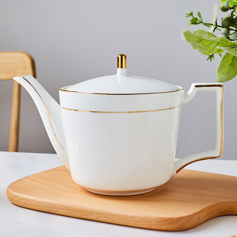 Jingdezhen up phnom penh ipads China tea set suit household contracted large pot of white terms ceramic cups with cover the pot