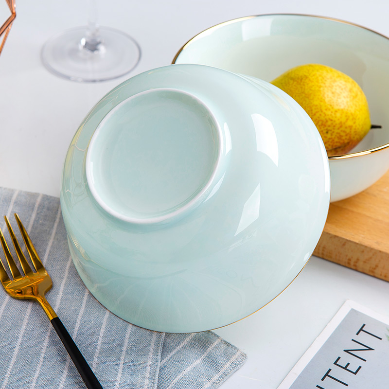 Jingdezhen celadon rainbow such as bowl bowl manual creative the see colour of household ceramic bowl 6 inches soup bowl Jingdezhen ipads China