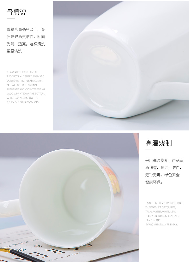 Jingdezhen creative pure white ipads porcelain cup contracted Europe type square cup milk cup cup cup coffee cup