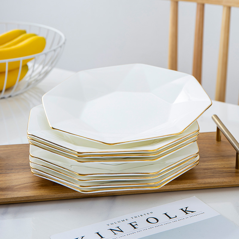Jingdezhen abnormity tableware up phnom penh dish hotel restaurant 8 inches anise food dish platter household ipads plate