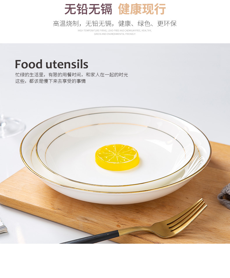 The Is rhyme of jingdezhen ceramic paint tableware ipads porcelain dish dish plate household soup plate FanPan high temperature porcelain environmental protection