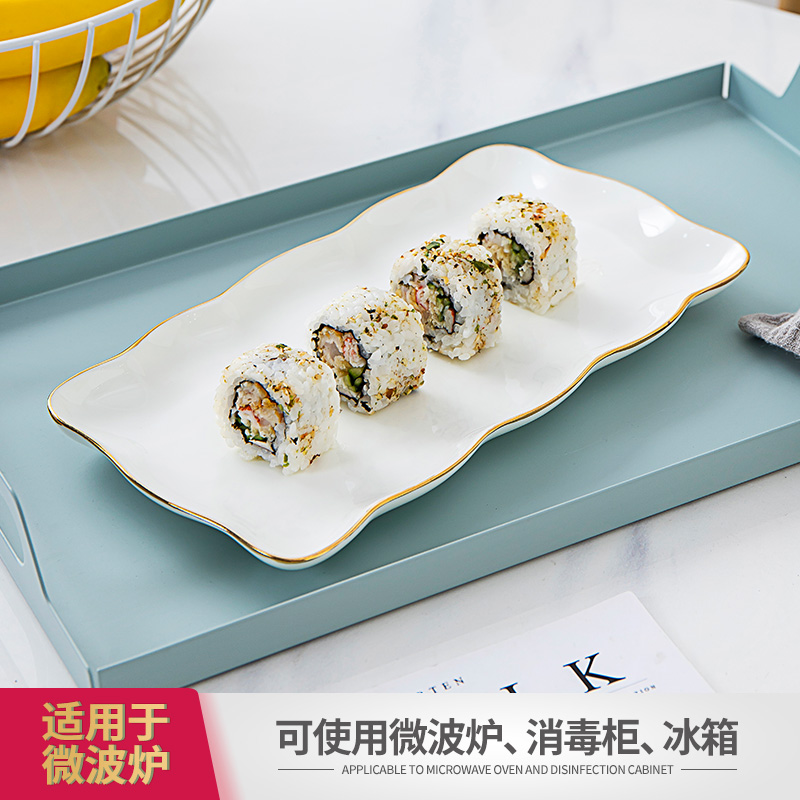 Jingdezhen up phnom penh ipads porcelain tableware shell plate special - shaped ceramic plate creative lace sushi plate rectangular plate