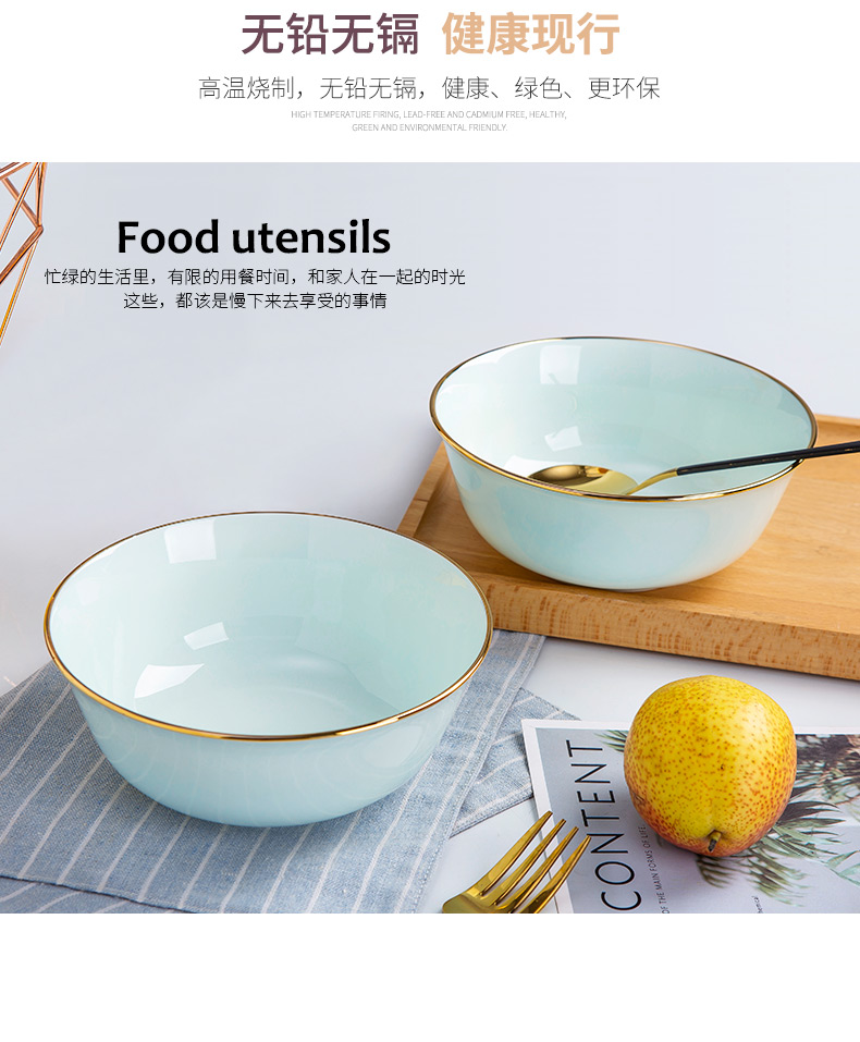 Jingdezhen celadon rainbow such as bowl bowl manual creative the see colour of household ceramic bowl 6 inches soup bowl Jingdezhen ipads China