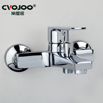  Bathtub shower faucet All copper hot and cold mixed water valve set Triple bath bathroom shower Concealed bath faucet