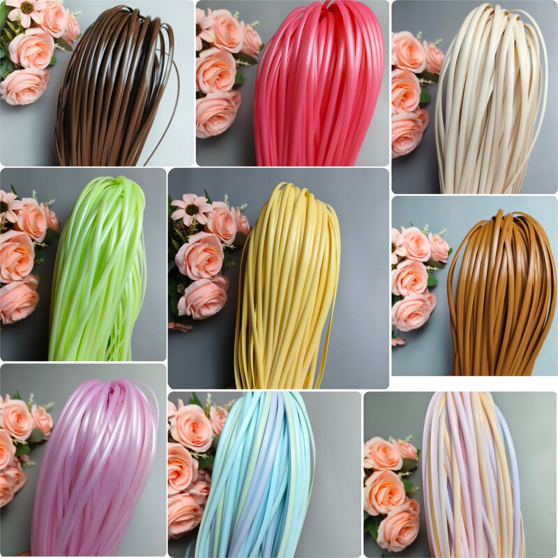 Lanxinjia 2026 New Model 5mm Flat Rattan Weaving Pe Imitation Rattan Handbag Tote Bag Rattan Material Wholesale