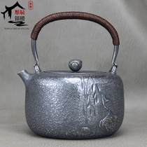 Japanese kui bird silver pot sterling silver 999 kettle pure handmade one household snowflake silver foot silver teapot