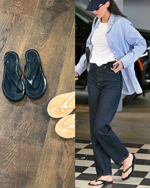 Chigao Zeng Italian Horse Leather Handmade Shoes Minimalist Thong-Toe Flat Slippers