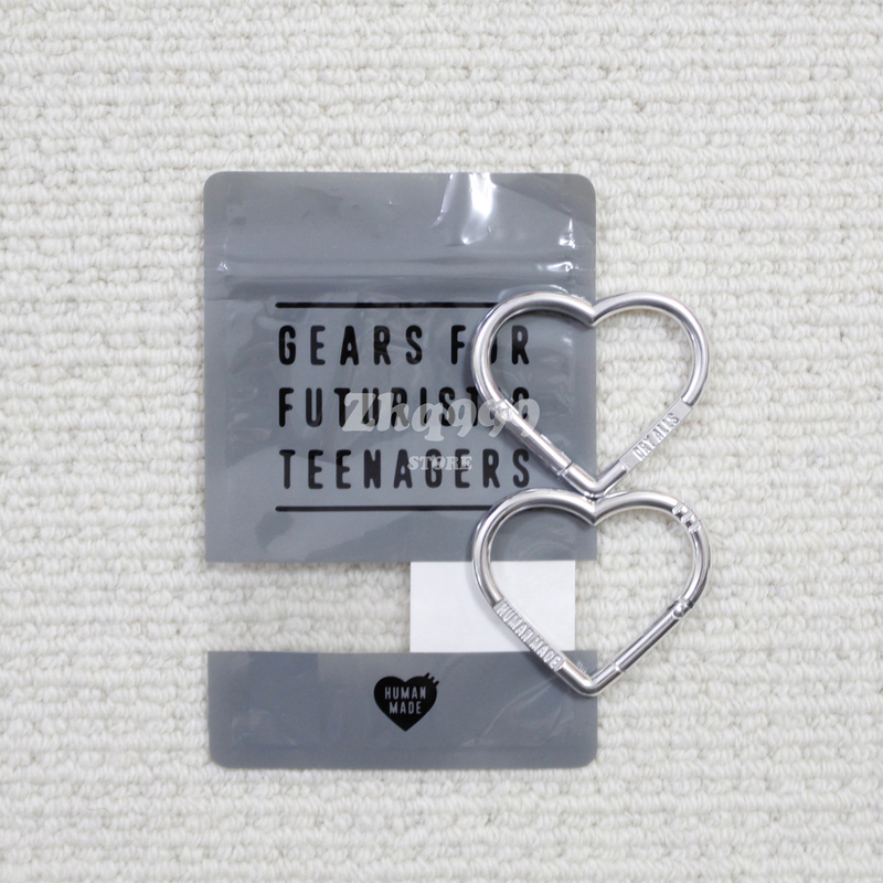 In Stock Human Made Heart Carabiner Silver Heart-Shaped Letter Keychain Carabiner