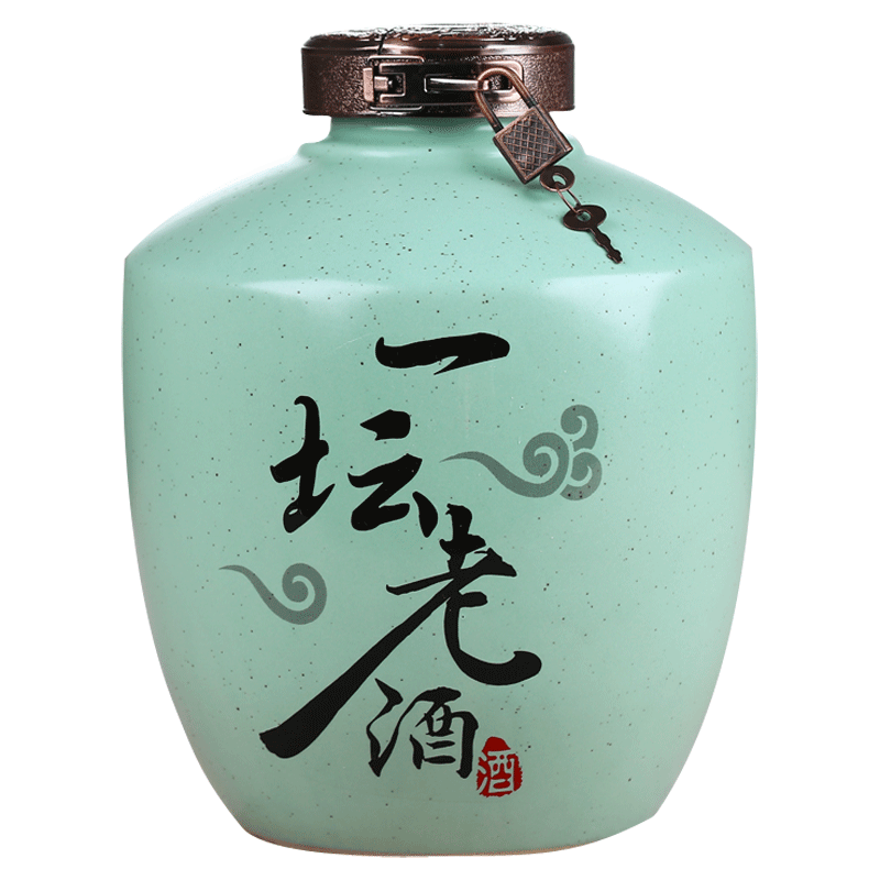 Number 5 jins of jingdezhen ceramic wine jar household hip flask wine bottle seal storage bottle wine bottle is empty
