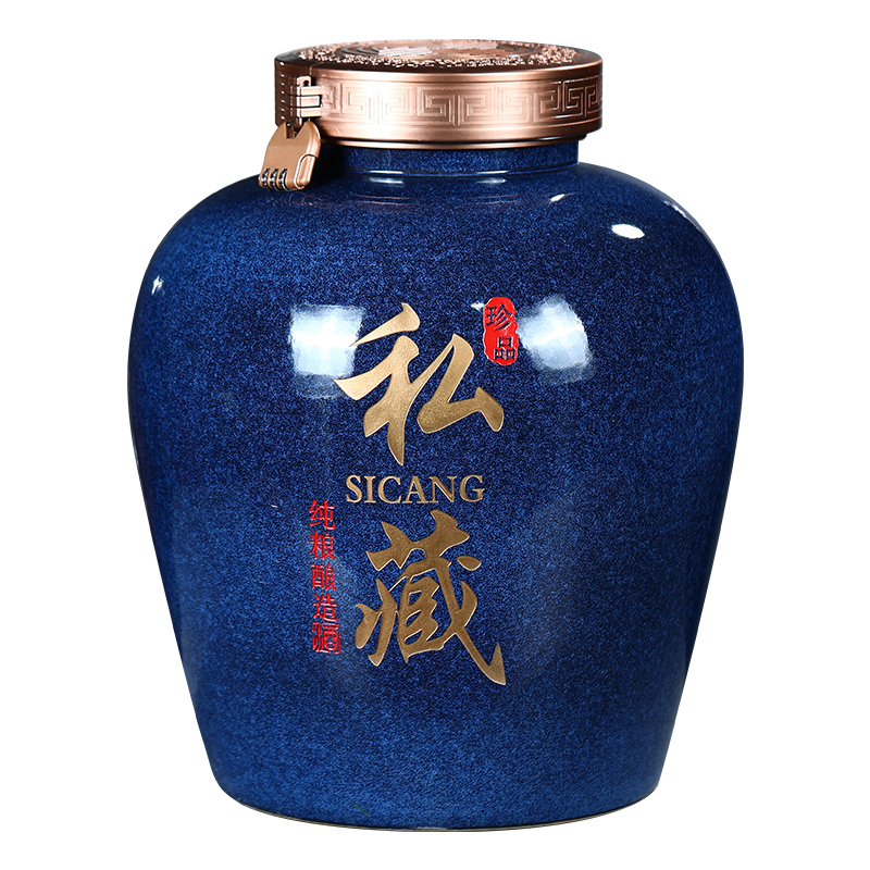 Jingdezhen ceramic jar to restore ancient ways how big the mercifully it 20 jins 50 kg 30 jins deacnter household hip flask