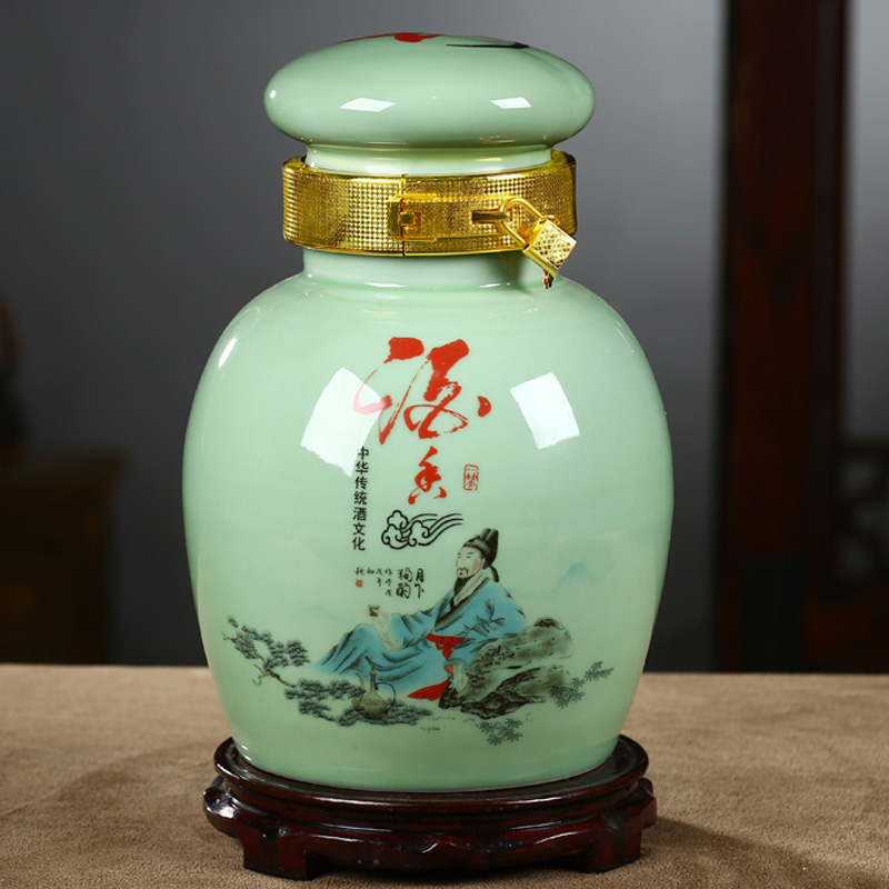 Jingdezhen ceramic jars bottle 5 jins of an empty bottle expressions using sealed bottle storage bottle wine altar