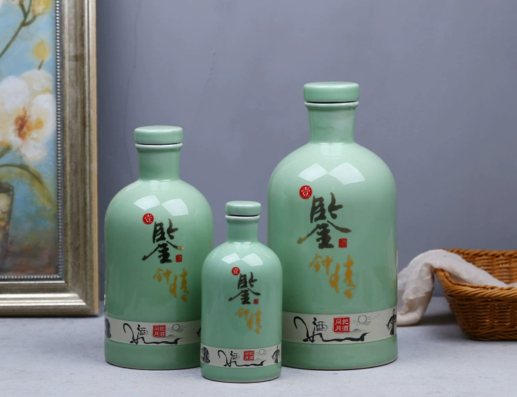 Jingdezhen chai rượu vang gốm 1 kg 3 kg 5 kg tải sáng tạo hộ gia đình chai rượu rỗng chai niêm phong rượu vang jar rượu vang jar - Rượu vang