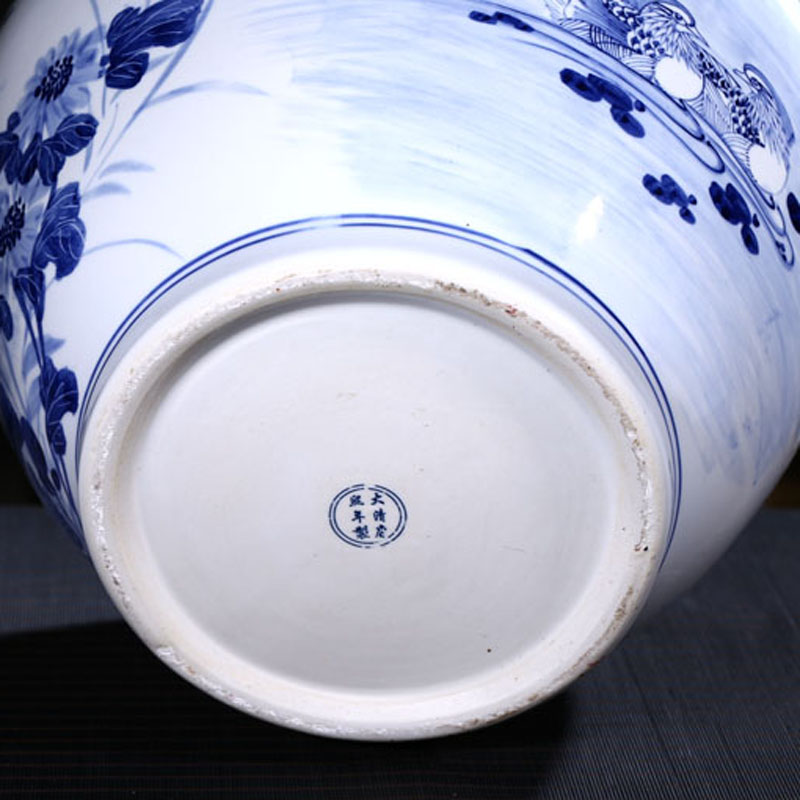 Jingdezhen ceramic barrel ricer box storage tank hand under glaze blue and white color tea cylinder adornment ornament porcelain jars