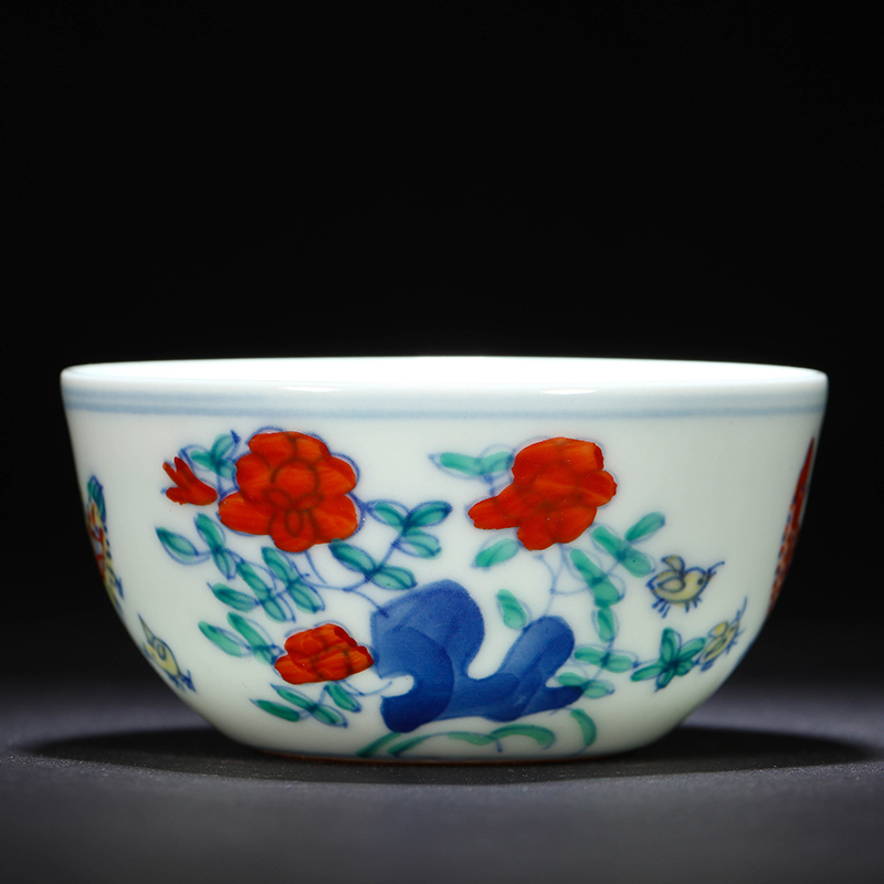 Jingdezhen ceramic cups archaize of kung fu tea set sample tea cup in the bucket cylinder cup single cup chicken box