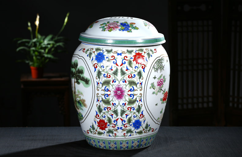 Jingdezhen ceramic urn burial articles large double cover ceramic cinerary urn burial removal tank of ashes