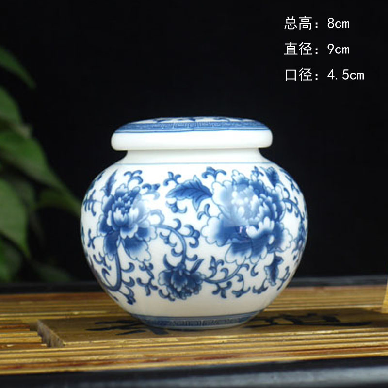 Jingdezhen ceramic small caddy fixings. Two caddy fixings blue as cans inferior smooth caddy fixings seal pot storage tanks