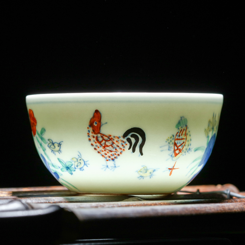 Jingdezhen ceramic cups archaize of kung fu tea set sample tea cup in the bucket cylinder cup single cup chicken box