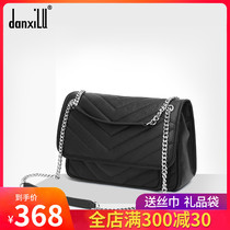 Danxilu leather chain womens bag 2020 new simple atmosphere retro first layer cowhide shoulder messenger bag for women