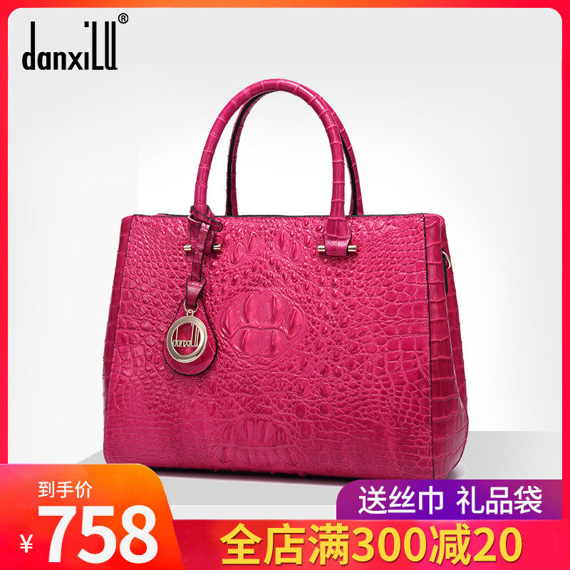 Danshi Road Bag Pack woman 2020 new wave handbag woman bag name yuan genuine leather crocodile tattooy leather single shoulder inclined satchel bag