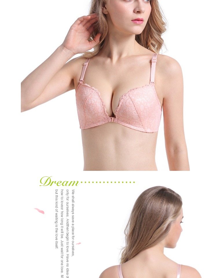Nút trước không có vòng thép tập hợp áo ngực nhỏ đô thị đồ lót gợi cảm set đồ nữ không có dấu vết làm đẹp trở lại áo ngực - Áo ngực không dây quần áo nữ