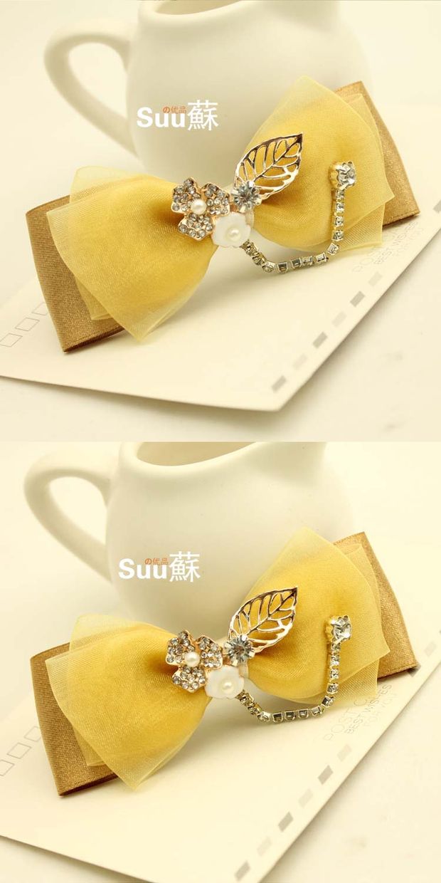 Kẹp tóc rhinestone phiên bản Hàn Quốc của phụ kiện tóc nơ ngọc trai kẹp tóc trang sức đầu nữ Nhật Bản Hàn Quốc hoa đầu dây tóc vòng - Phụ kiện tóc nơ kẹp tóc