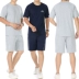 Bộ đồ mùa hè nam giản dị cho người trung niên áo thun ngắn tay ngắn tay + quần short bộ đồ thể thao nam trung niên và cao tuổi Bộ đồ hai mảnh - Bộ đồ