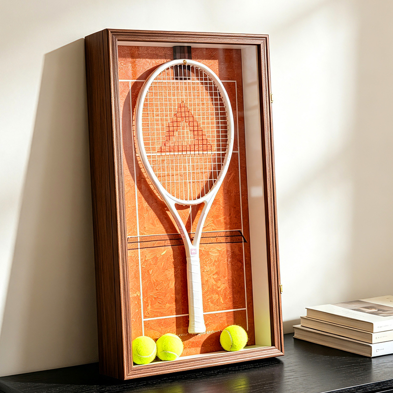 Tennis Racket Display Stand, Tennis Court Picture Frame, Grand Slam Gift, Tennis Storage Display Stand, Decorative Painting, Dust-Proof Photo Frame