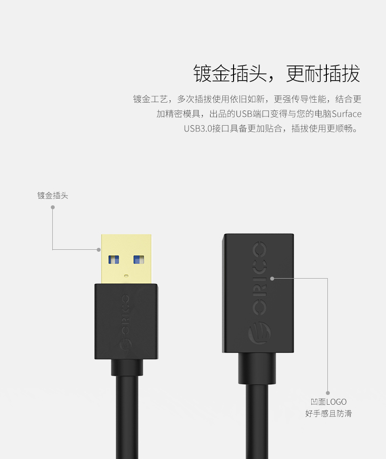 dòng mở rộng Orico USB3.0 của dòng dữ liệu nam nữ chuột, máy tính cáp bàn phím 1 m 2 m 1,5 m - USB Aaccessories quạt mini để bàn