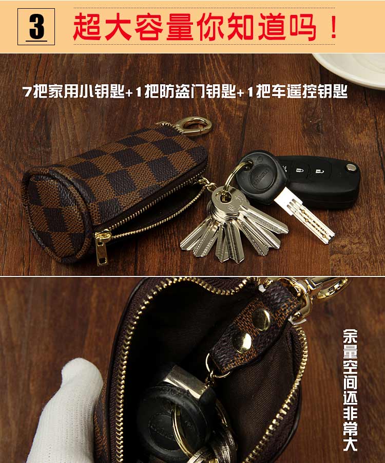 Xô nam Zipper Zipper Bag Bag Treo Công suất lớn Hàn Quốc Lady Lady Đa năng túi đựng chìa khóa chống nước
