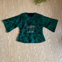  Cloud decoration totem original design National style womens clothing Chinese style retro round neck buckle temperament silk satin top