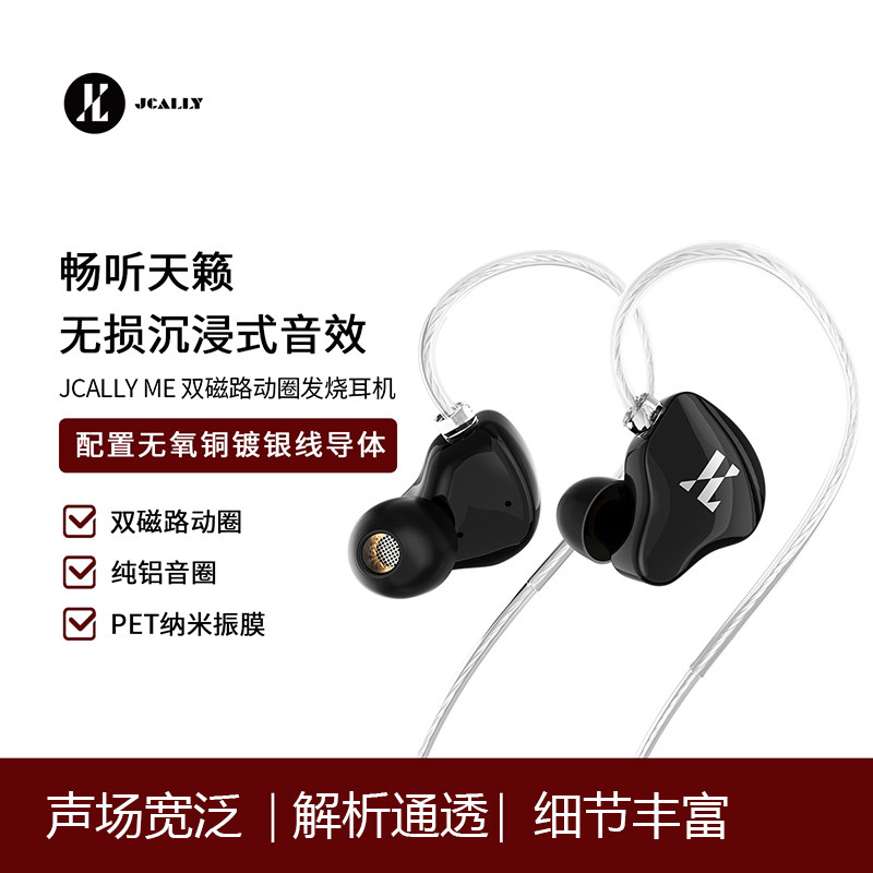 JCALLY ME ear-hook dynamic high-resolution interchangeable line fever sound quality monitoring sports headphones