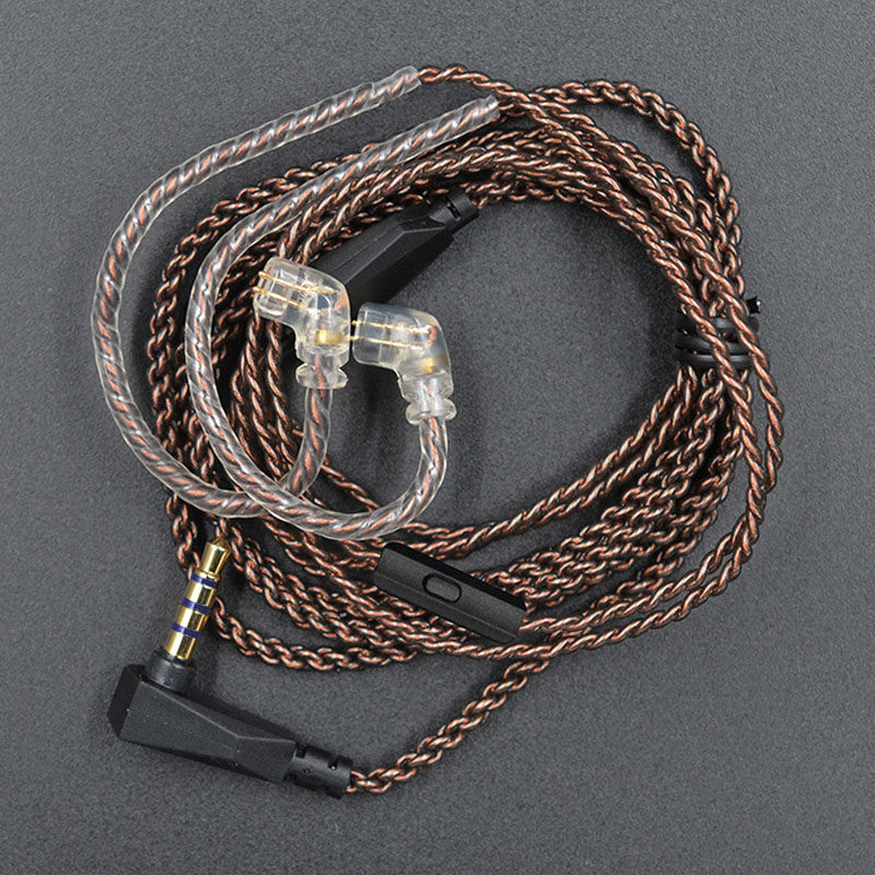 KZ ZS10 ZST ZSN original line oxygen-free copper flower twist upgrade wire wire control belt microphone gold-plated small black clip