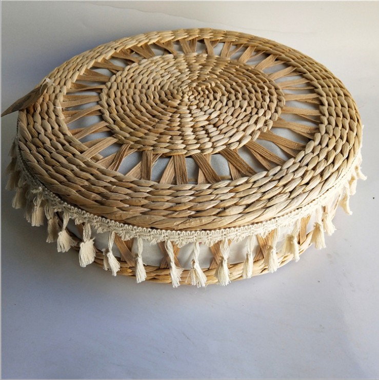Nordic INS new straw choreography Japanese style cushion vine chic cushion yoga to take a meditation cushion floor sit mound