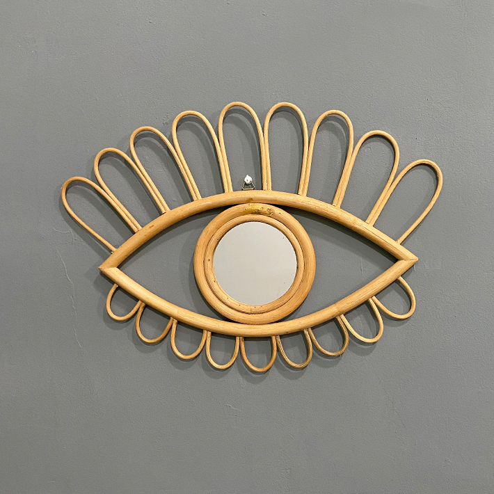 ins Nordic Indonesia Southeast Asia Herbs Rattan choreography Decorative Mirror Folk wall Wall Cosmetic Mirror Art Decorative Round Mirror Wall