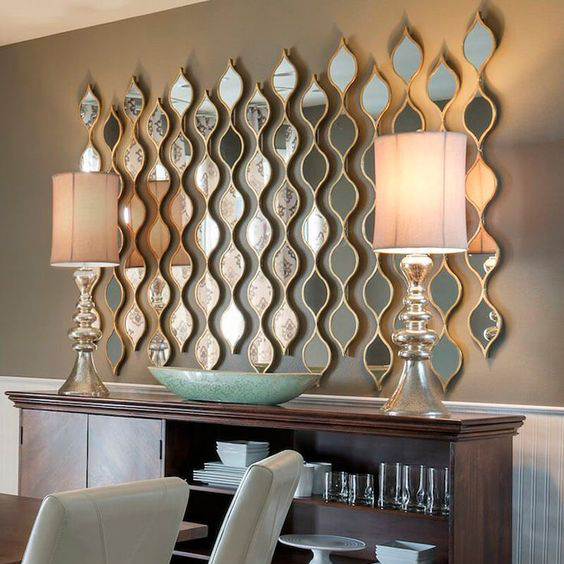 Nordic ins American retro combined wall-mounted wall decorated with mirror pendant