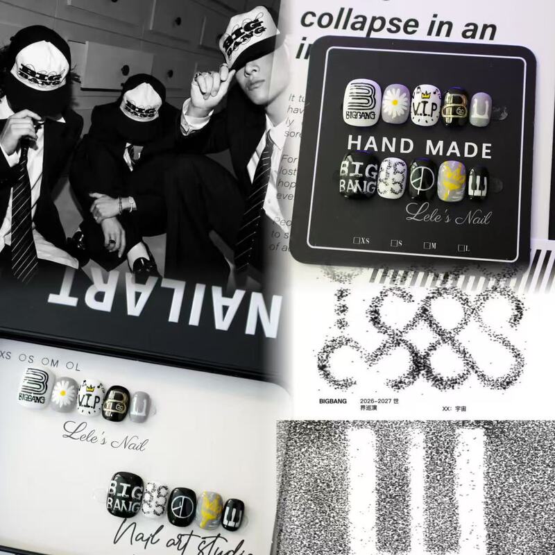 【Lele】Bigbang 20Th Anniversary Vip Support Nail Art Purely Hand-Painted Wearable Nail Art