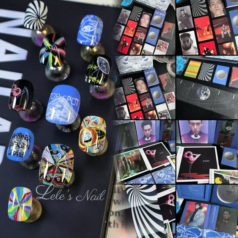 【Lele】Top Choi Sung-Hyun Album Topspot Inspiration Nail Art Support Nails Short Nails Unisex Nail Art 【Lele】Top Choi Sung-Hyun Album Topspot Inspiration Nail Art Support Nails Short Nails Unisex Nail Art