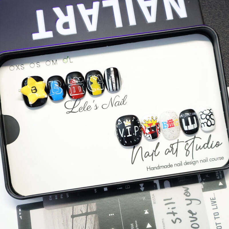 【Lele】Bigbang 20Th Anniversary Concert G-Dragon Gdbiiig Nail Art Press-On Nails