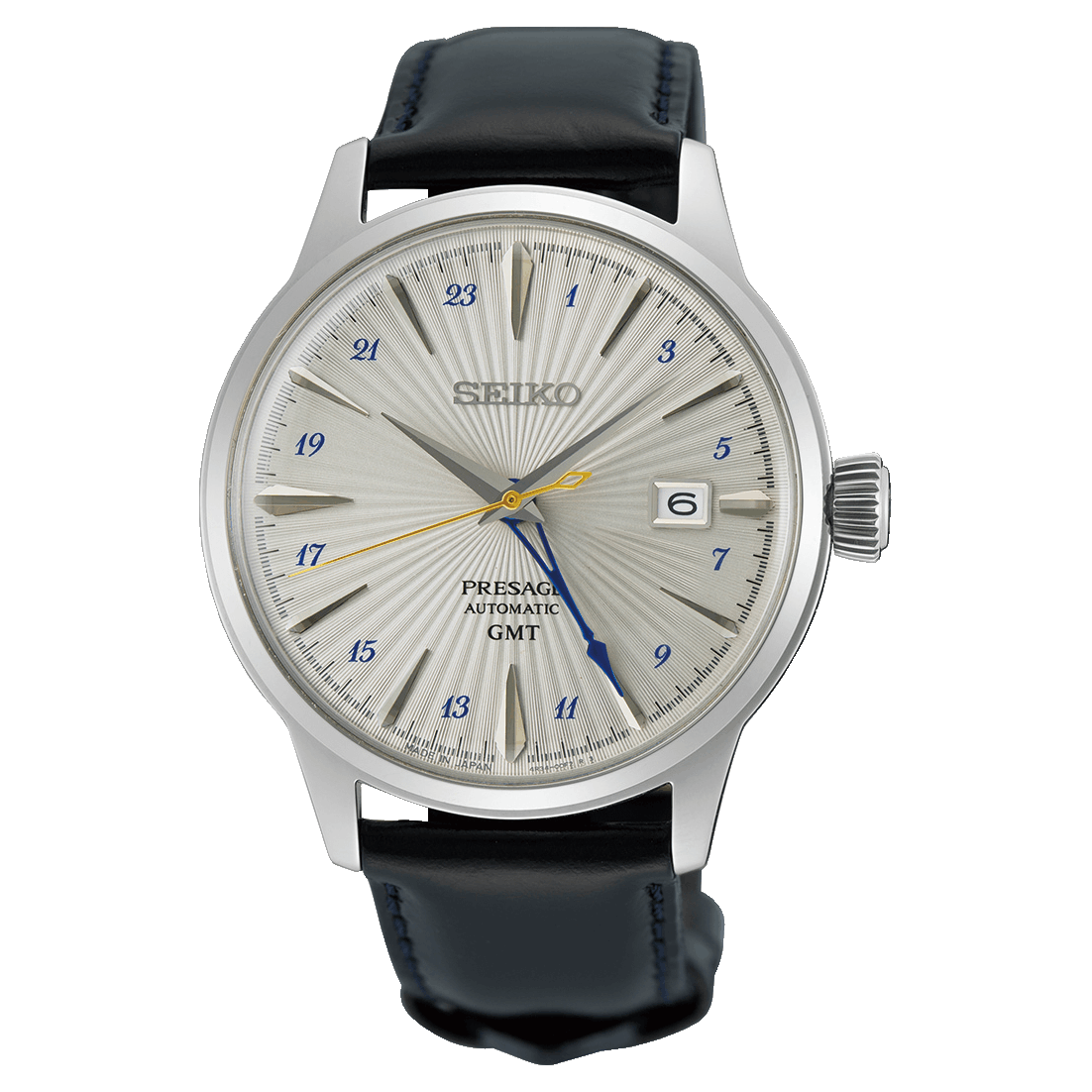 Seiko Ssk049J1 Presage Cocktail Time Gmt Silver Men's Mechanical Watch Seiko Ssk049J1 Presage Cocktail Time Gmt Silver Men's Mechanical Watch