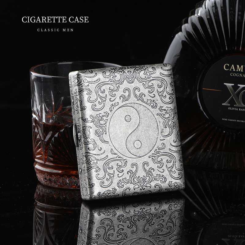 High-end male and female type pure copper 20 cigarettes case anti-pressure and moisture-proof automatic clammy metal personality portable cigarette case