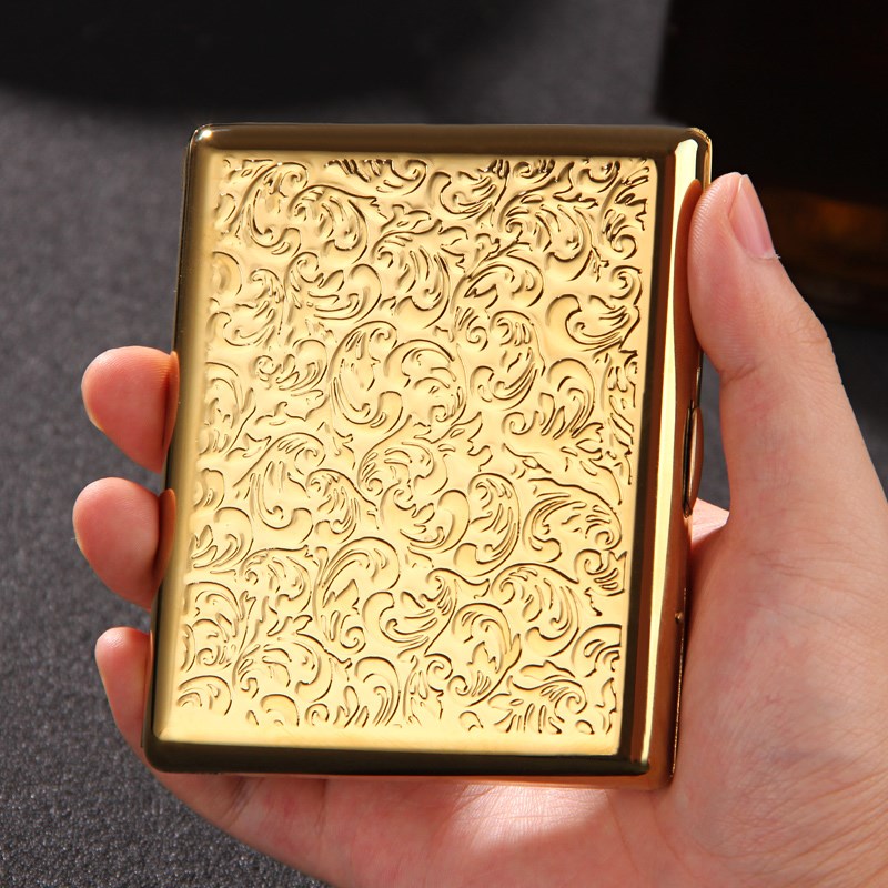 High-end pure copper ultra-thin male and female type Tobacco box 20 Loaded Carry-on Flip Desert Rose Metal 16 Tobacco Box