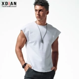 Мужской спортивный хлопковый жилет, свободный крой, короткий рукав