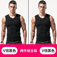 Черный, V-образный вырез