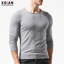Mens sweater Spring-autumn-style pure-coloured round neckline jacket head-knitted sweatshirt mans thin undershirt male long sleeve Korean version of the hitch