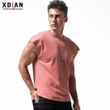 Мужской спортивный хлопковый жилет, свободный крой, короткий рукав