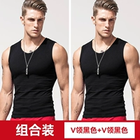 Черный, V-образный вырез